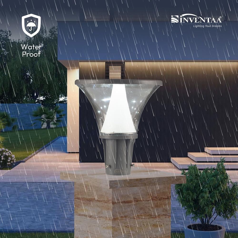 INVENTAA Bloom 20W Unbreakable for Home Gate Pillar Lamp for Outdoor | Rustproof Main Pillar lamp | Piller Lights Gate Lamps for Outdoor Waterproof (Warm White) 4