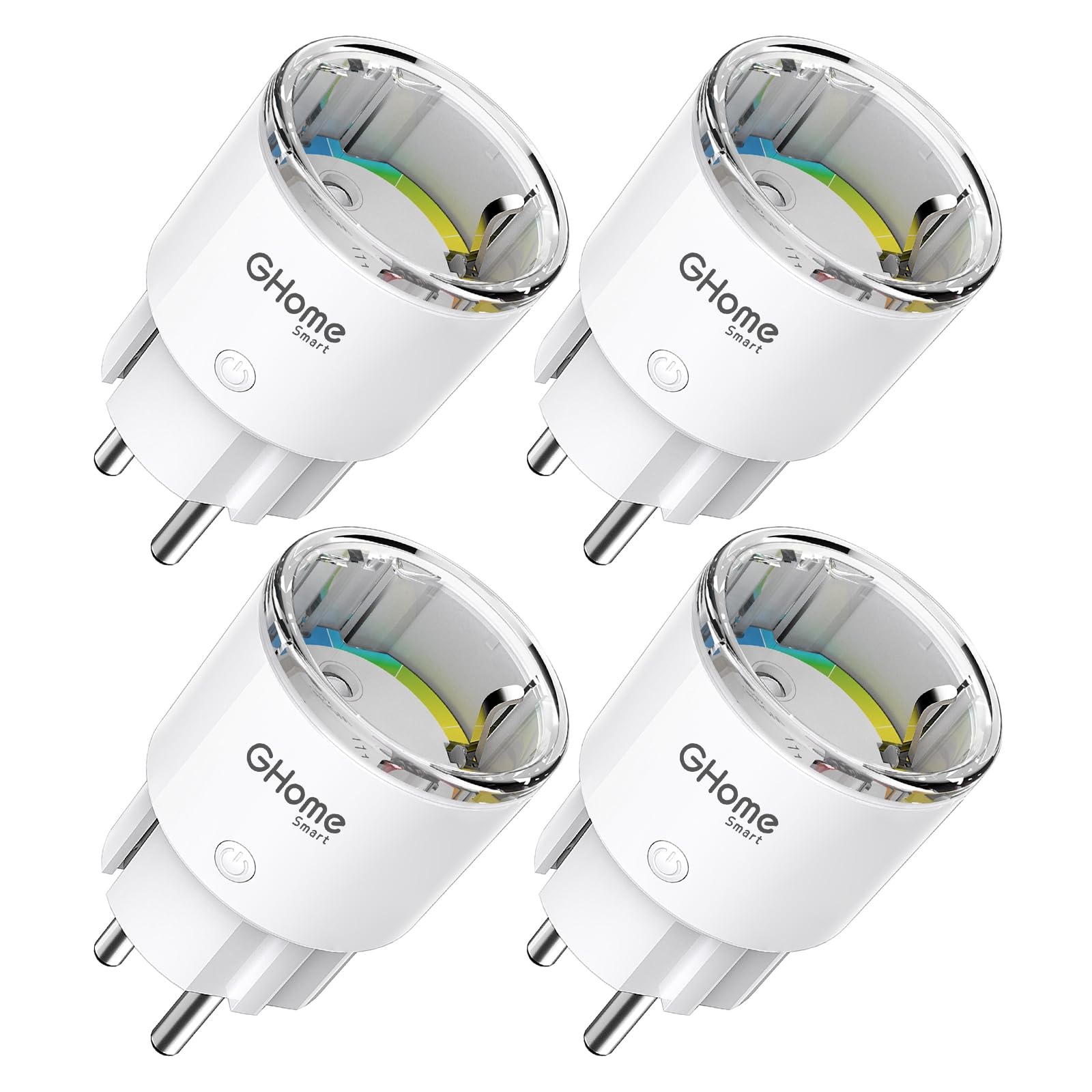 GHome Smart Gniazdko wtykowe z pomiarem prądu, mini gniazdko Wi-Fi, kompatybilne z Alexa/Google Home, pilot zdalnego sterowania aplikacją, sterowanie głosem, harmonogram, 10 A, tylko 2,4 GHz,
