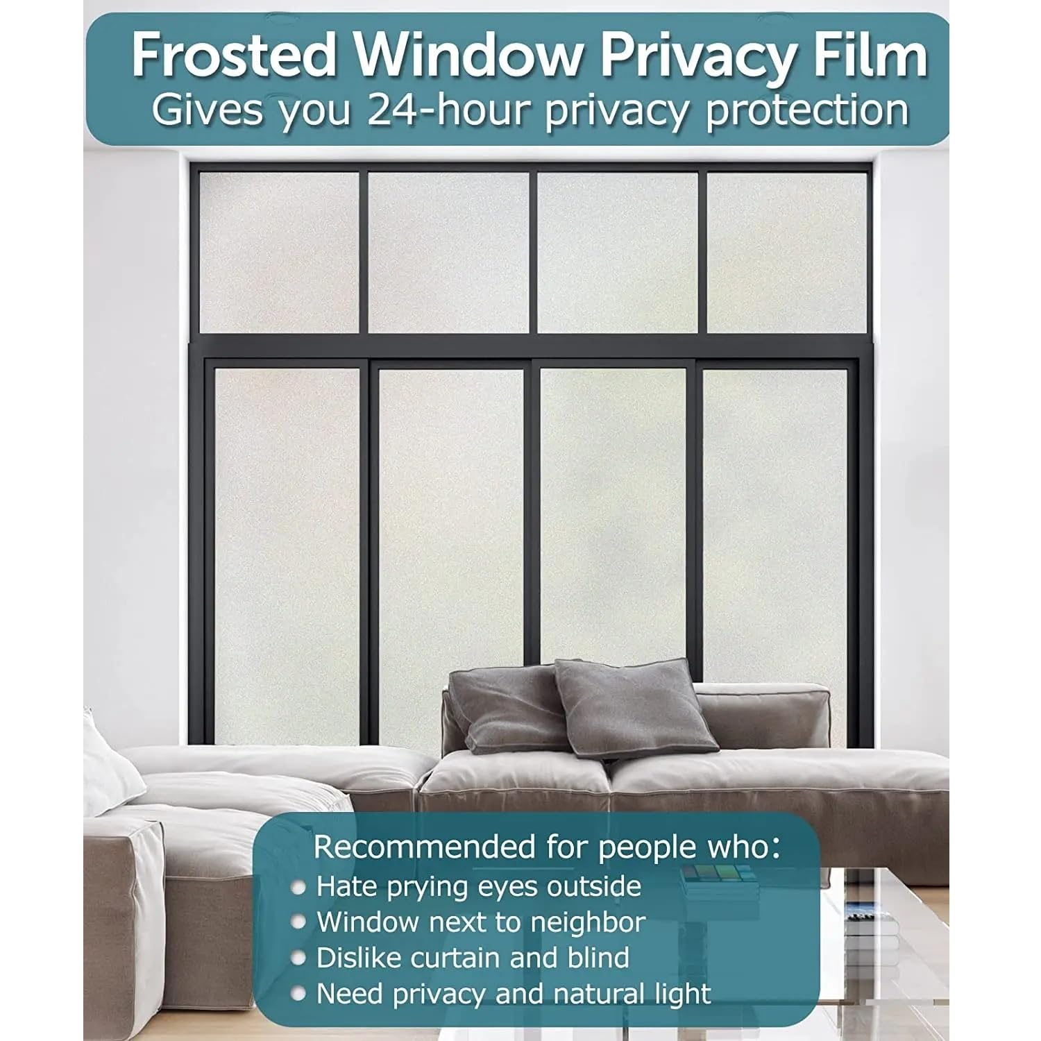 Milchglasfolie Sichtschutzfolie for Fenster, Milchglasfolie, Selbstklebende, blickdichte Tür-Dekorationsaufkleber for das Home Office(90x200cm)