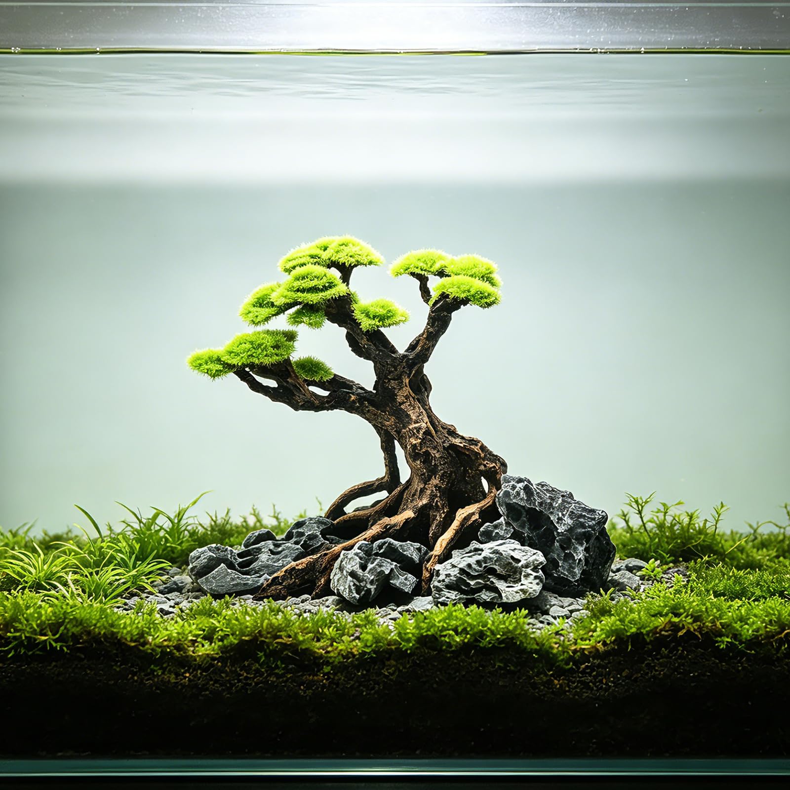 Bonsaï artificiel en résine pour aquarium, décoration d'aquarium avec cachette pour crevettes Betta, cichlidés, eau douce et eau salée