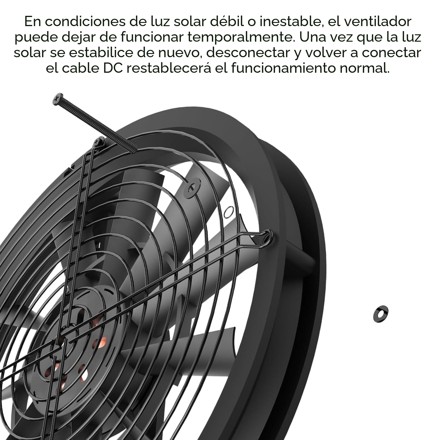 Ventilador Solar Soplador, 20 W, Resistente a la Intemperie, con Ventilador de CC para Gallineros, Invernaderos, Cobertizos, Casas de Mascotas, Escape