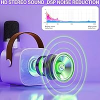 Vista 3 de Mini máquina de karaoke para niños y adultos, juguetes para niños y niñas, regalos para niñas y niños, altavoz Bluetooth con 1 micrófono inalámbrico