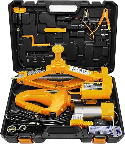 Miniatura 16 de E-HEELP Gato eléctrico de tijera para coche, 3 toneladas, 12 V, con llave de impacto para SUV, sedán y cambio de neumáticos +Llave,+Llave+Bomba,Jack