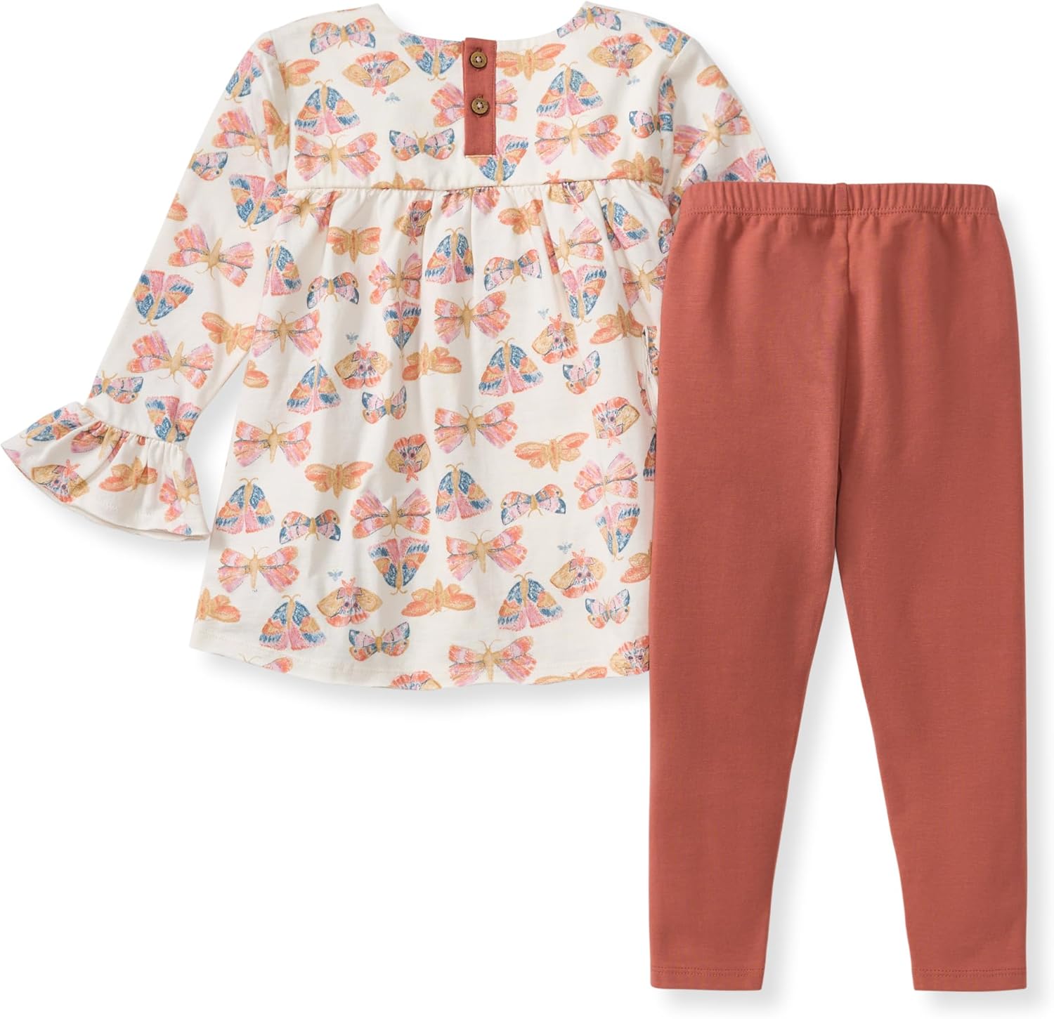 Burt's Bees Baby Baby Girls Long Sleeve Top and Pant Set, 100% Organic Cotton Outfit - Image 2