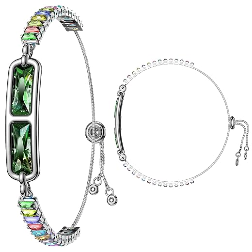 Yihou Smart Bracelet for Women Fitness Tracker Jewelry Fitness Bracelet Smart Band with Sleep Tracker Heart Rate Monitor Diamond for Android iOS Green Colourful