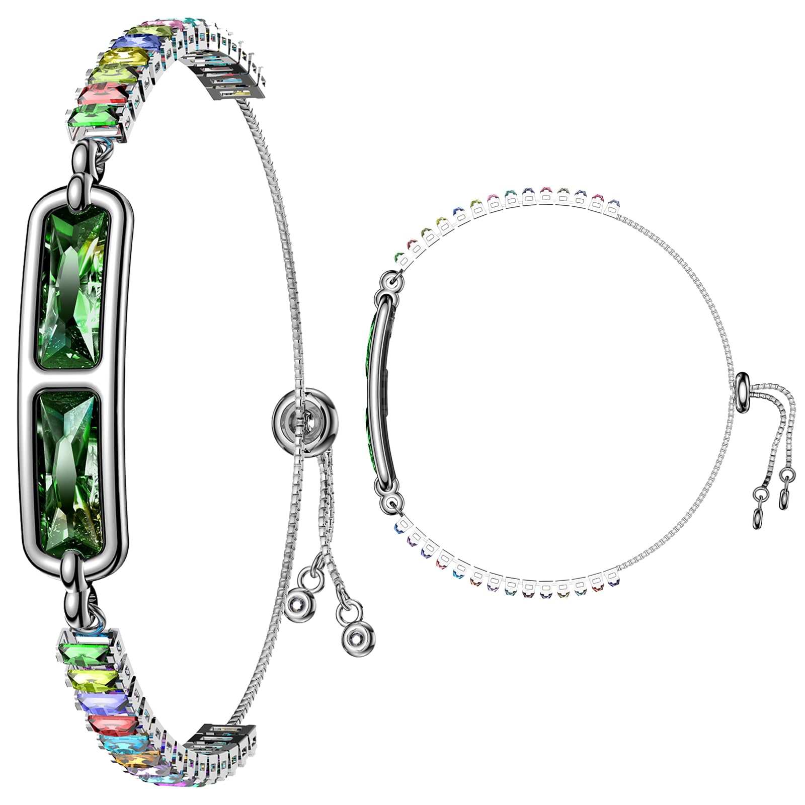 Yihou Smart Bracelet for Women Fitness Tracker Jewelry Fitness Bracelet Smart Band with Sleep Tracker Heart Rate Monitor Diamond for Android iOS Green Colourful