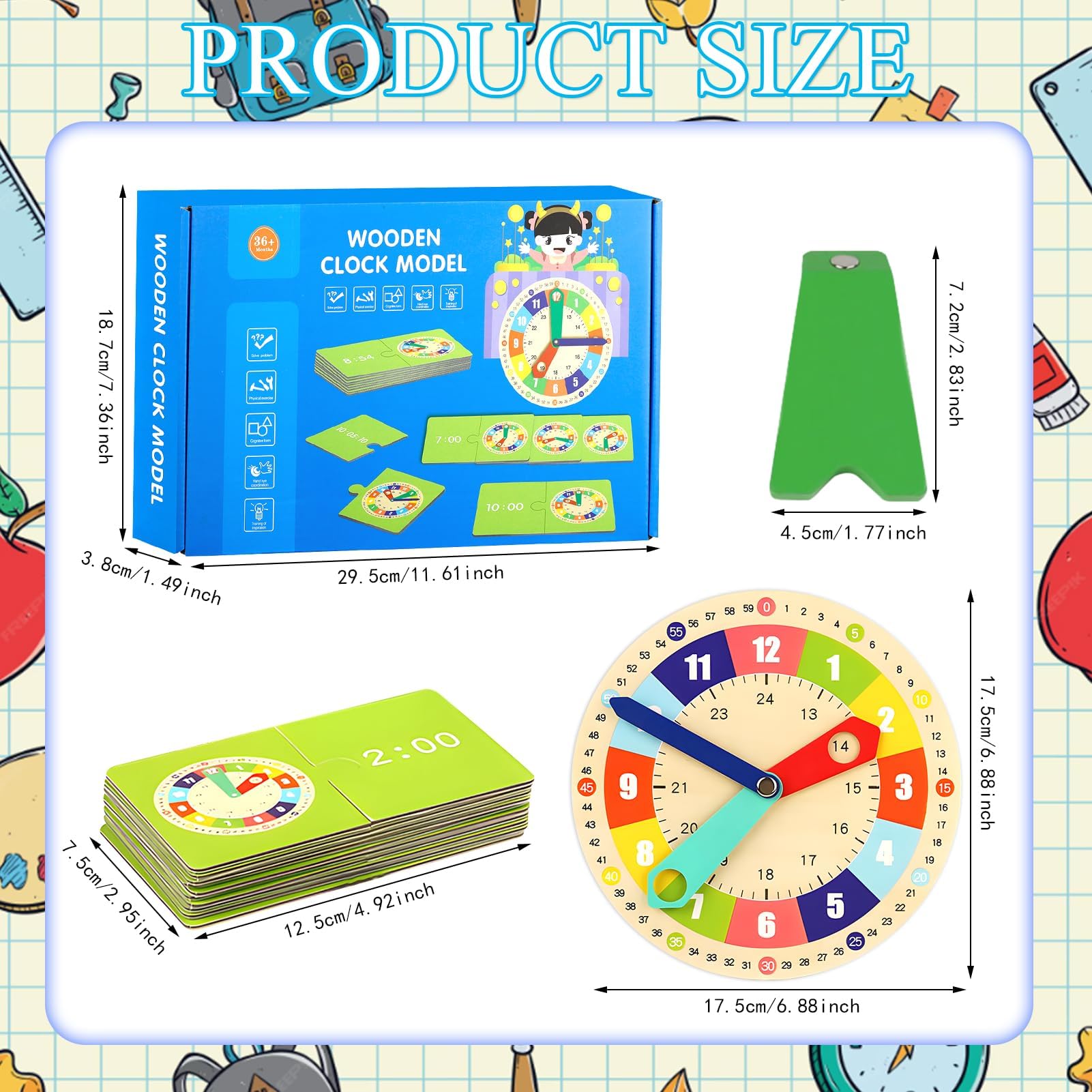 Orologio Didattico Montessori,Orologio per Bambini,Orologio Didattico per Bambino,Orologio per Imparare a Leggere L'ora,Educativo e Montessori,Apprendimento Precoce,Regalo Didattico