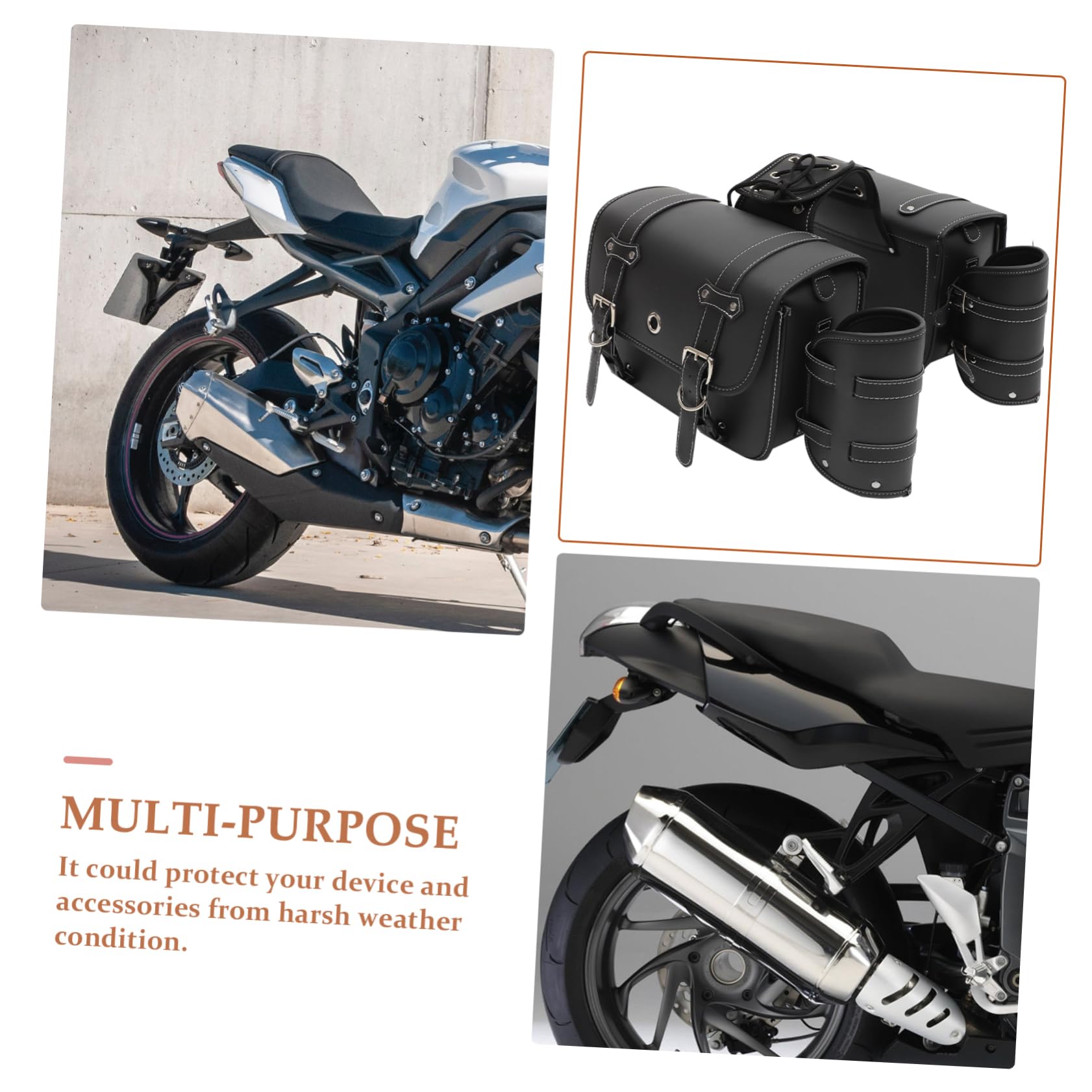 OUNONA Borsa laterale universale per moto, 30 x 21 x 14 cm, impermeabile, compatibile con bici elettriche