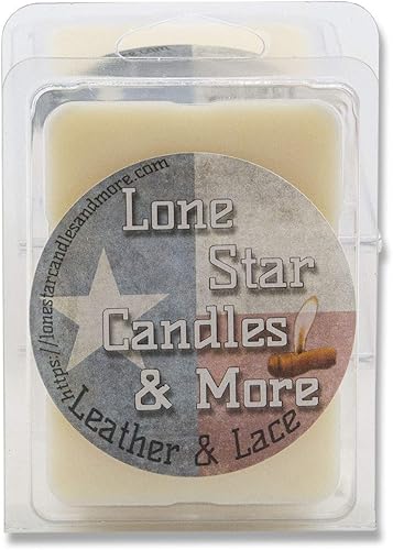 Miniatura 25 de Leather & Lace, Lone Star Candles & More's Premium - Cera vertida a mano, auténtico aroma de cuero genuino mezclado con vainilla cremosa, 6 cubos