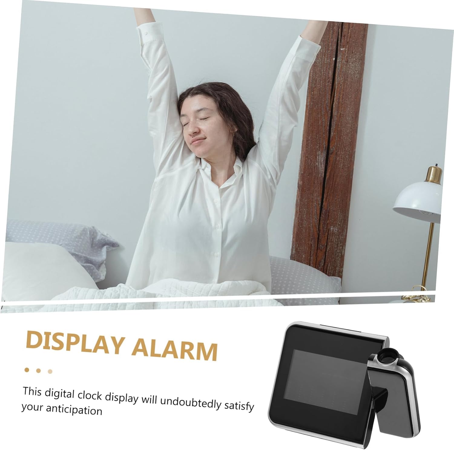 Led Projection Alarm Clock for Heavy Sleepers Digital Wall Clock Snooze Battery Operated Modern Design Style