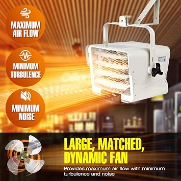 DR. INFRARED HEATER NEW Upgraded DR-975 7500-Watt 240-Volt Hardwired Shop Garage Electric Heater, Wall/Ceiling Mounted with Remote Controlled Thermostat White