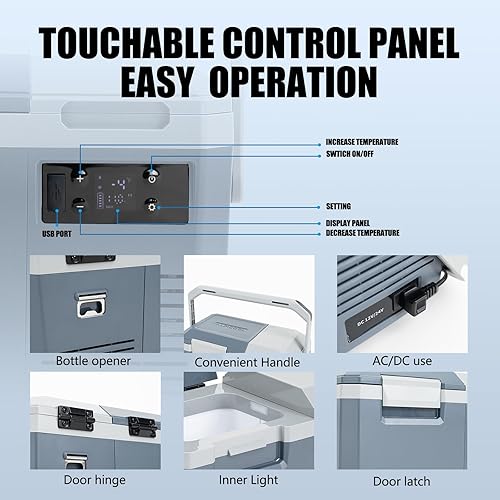 Miniatura 4 de Alpicool LGMP8 - Refrigerador portátil de 8 cuartos de galón y 12 voltios para automóvil, congelador de -4 F  122 F, para pesca, campamento,