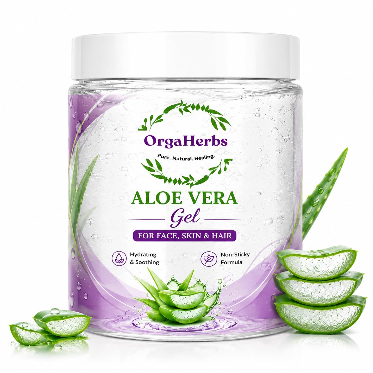 homemade aloe vera gel for skin, hair & face | natural moisturizing gel | 250 gms