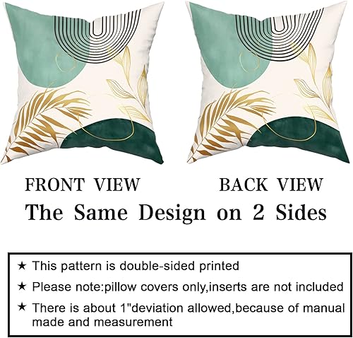 Miniatura 10 de Juego de 4 fundas de almohada bohemias de 20 x 20 pulgadas, geométricas abstractas, decoración moderna de mediados de siglo para sofá, cama, sala de