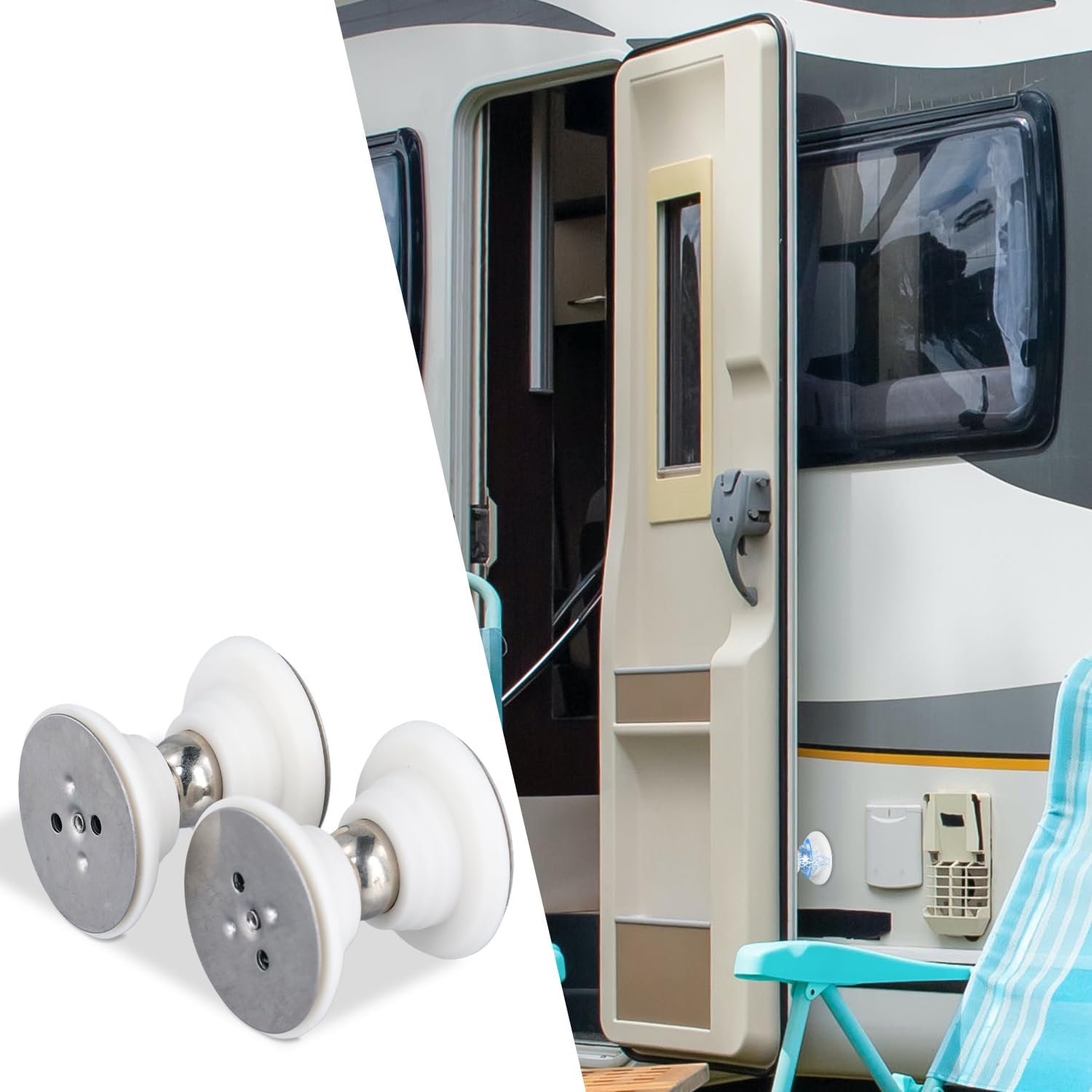 2pcs RV Door Stop Holder Exterior, 2 Installations Ways Door