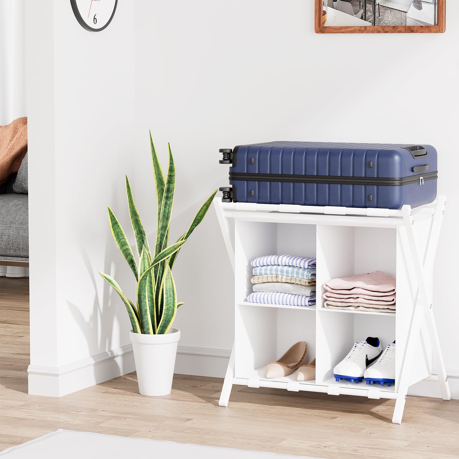 Soporte para maletas, soporte para equipaje, soporte para maletero, soporte plegable para maletas, soporte para maletas, para habitaciones de invitados, dormitorio, hotel, para equipaje de viaje