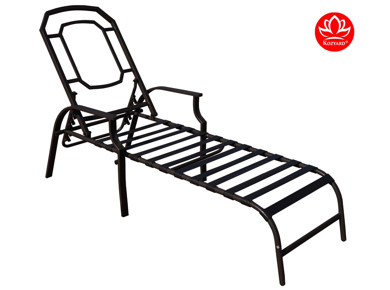 Kozyard Maya Outdoor Chaise Lounge Weather & Rust Resistant Steel Chair with Polyester Fabric Cushion for Pool, Patio, Deck or Yard (Terracotta)