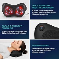 VOYOR-HEALTH Shiatsu Nyakmasszírozó Párna Melegítő Funkcióval, 6 Forgó Masszázsfejjel, Hát, Derék, Láb és Test Fájdalomcsillapításra, Otthon 5