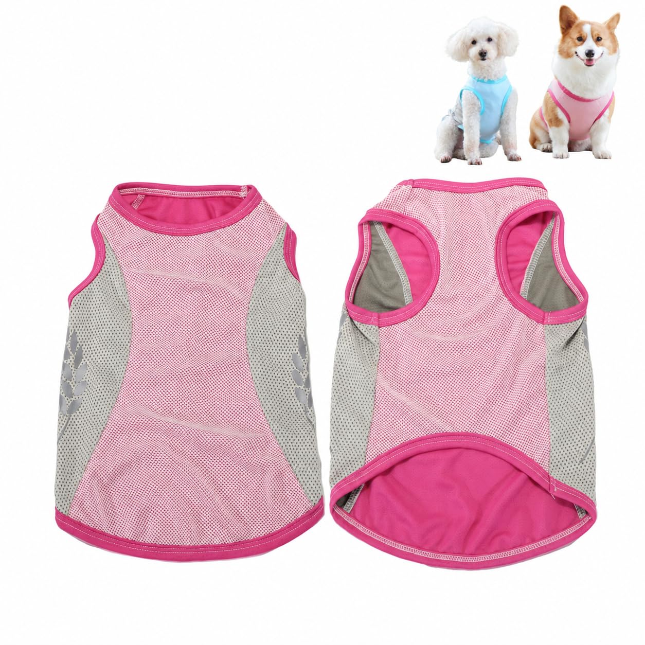 Dog Cooling Vest, Breathable Mesh Summer Cooling Coat for Small Medium Large Dogs, Lightweight Sleeveless Cooling Shirt for Walking Hiking Travel (Pink,XX-Large)