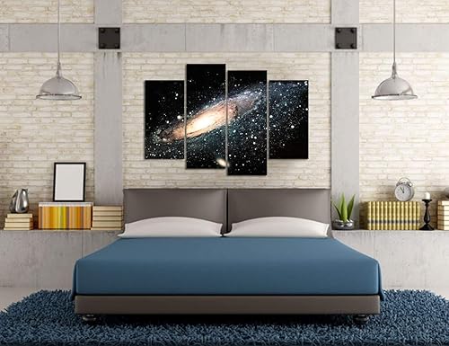 Miniatura 2 de VVOVV Wall Decor - Póster artístico de pared con paisaje espacial y galaxia de Andrómeda, 4 piezas, pintura de noche estrellada, impresión Giclée