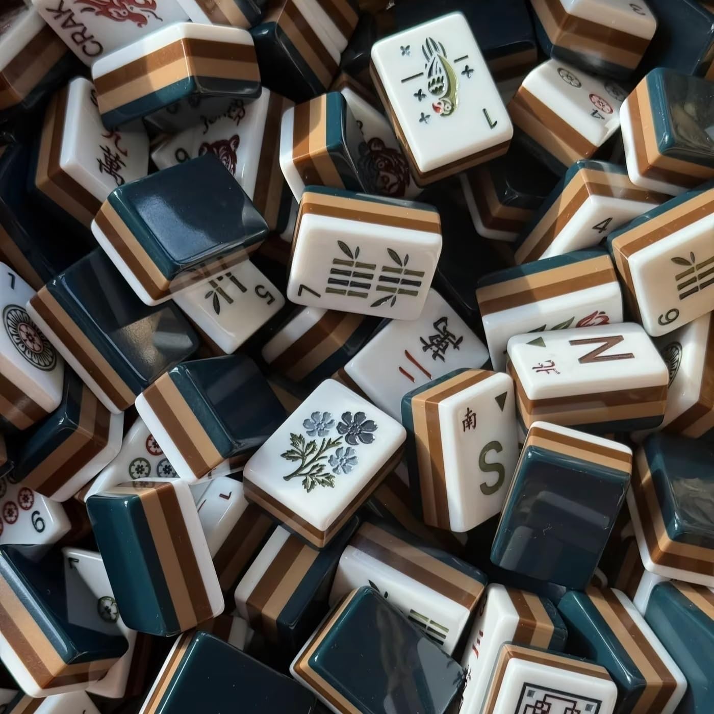 Jeu de tuiles de Mahjong américain, 160 tuiles gravées