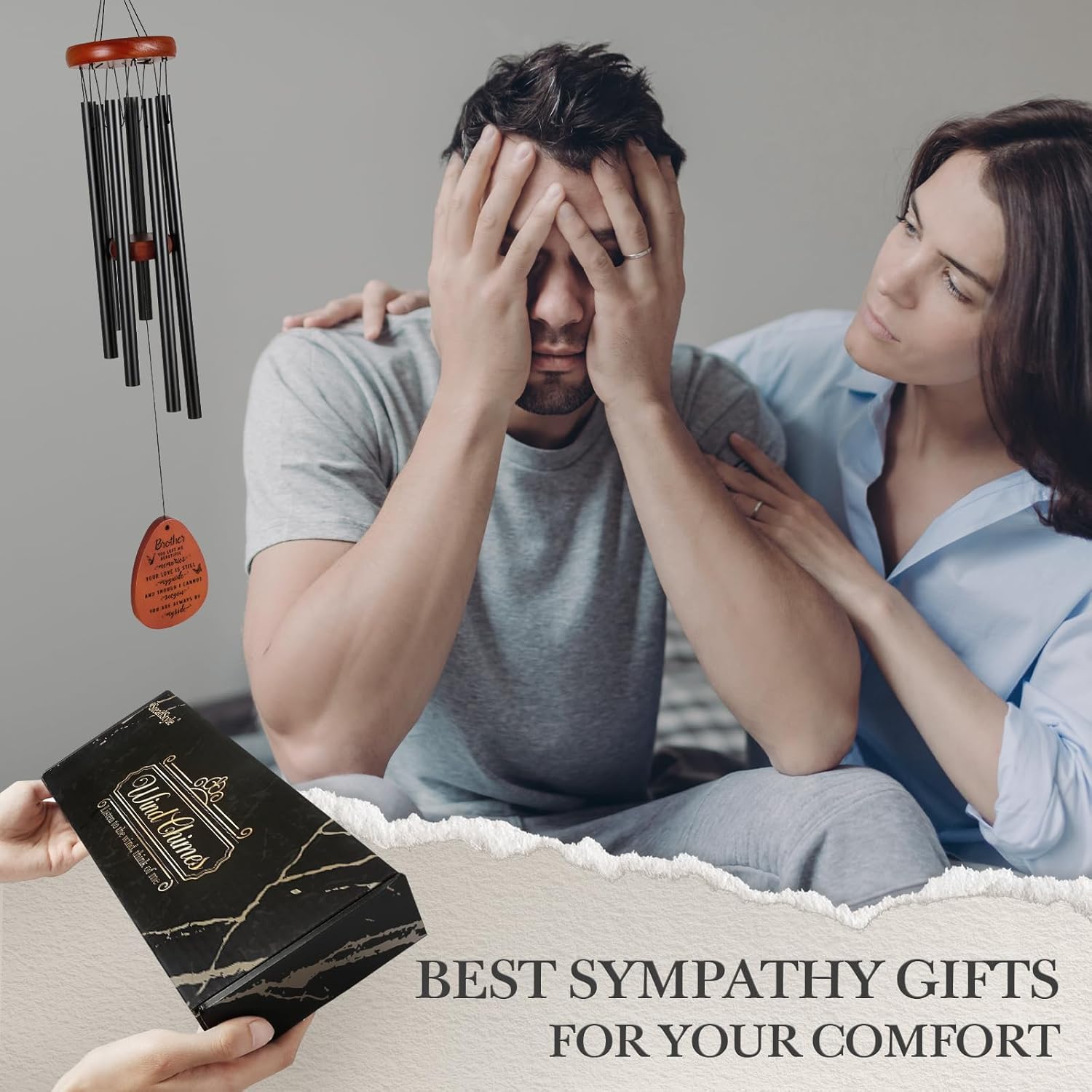 SteadStyle Memorial Gifts for Loss of Brother, Memorial Wind Chimes, in Memory of Loved One, Bereavement Gifts, Sympathy Gift for Loss of Brother, Home Decor Outdoor Garden Patio - Image 8