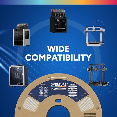 Vista 15 de OVERTURE PLA Plus (PLA+) Filament 1.75mm, Stronger & More Durable, Professional Toughness 3D Printer Filament 1kg (2.2lbs), High Precision +