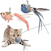 SZSIQI 2 Pcs Cat Toys in the House, Replacement Games Cat Feathers Bird Interactive Cat Game, Cat Game, Interactive Cat Game, Bird Toys Refills