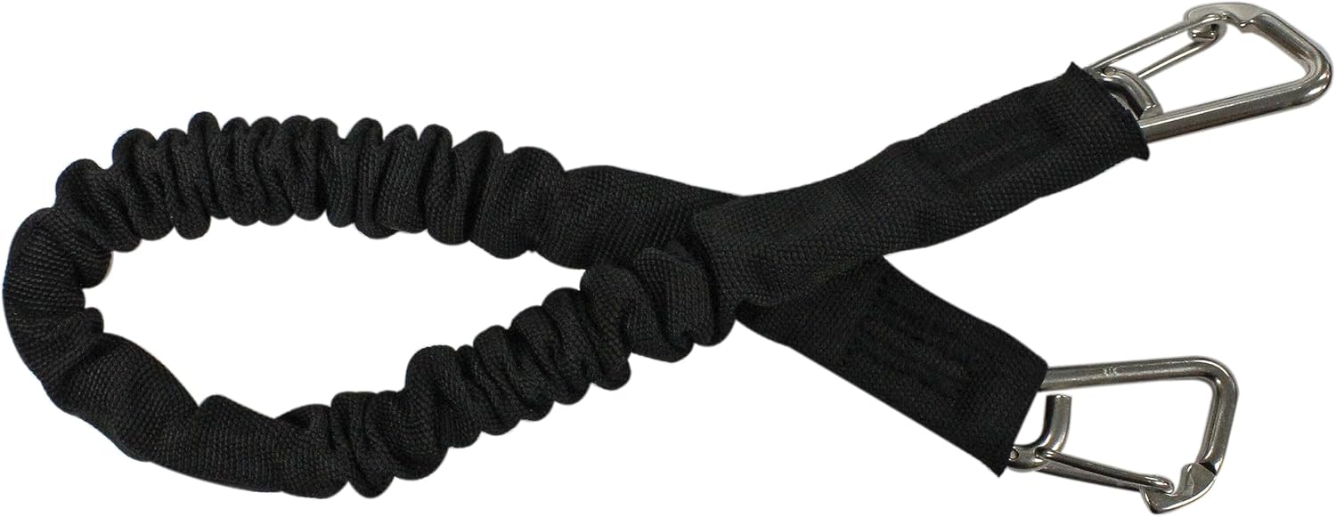 Extreme Max 3006.2369 BoatTector High-Strength Line Snubber & Storage Bungee, Value 2-Pack - 18" with Compact Hooks, Black