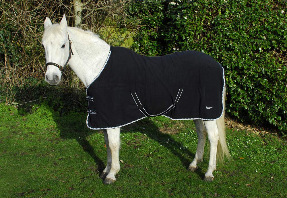Rhinegold Elite Fleece Show Cooler Fleece Horse Rug - Black 4.6, Black