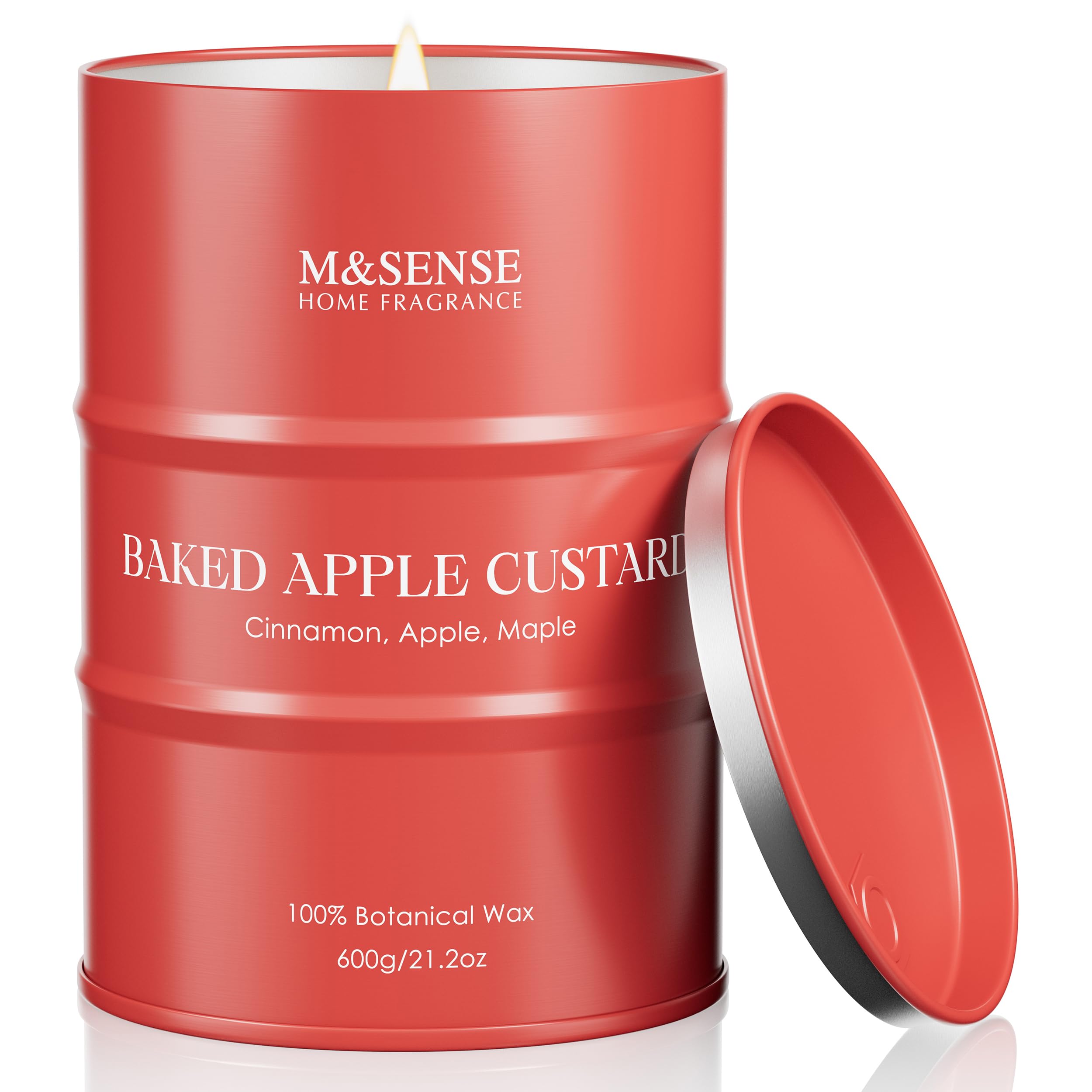 M&amp;SENSE Baked Apple Scented Soy Fall Candles, Large,21.2oz
