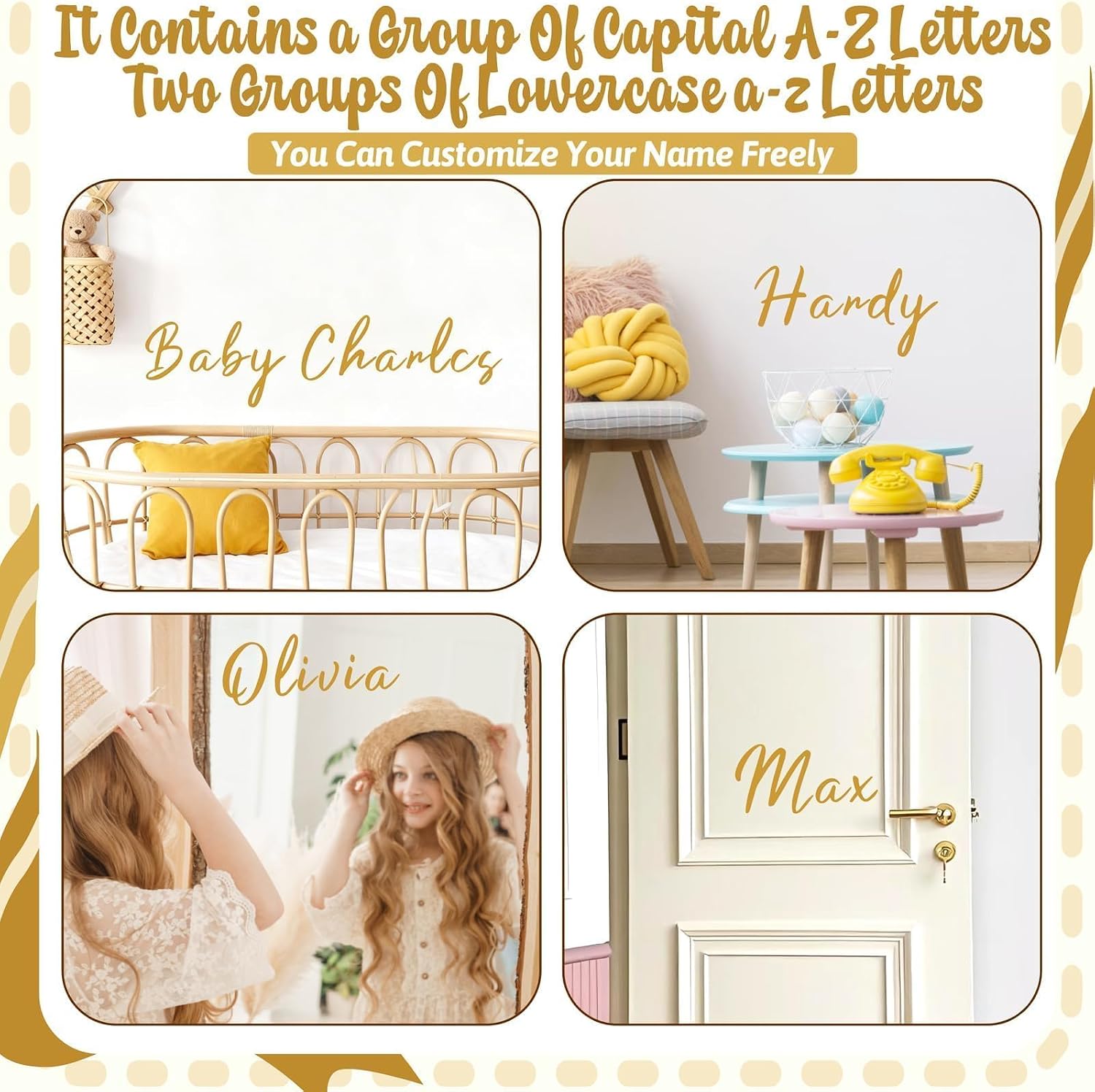 Custom Name Sign Decals DIY Vinyl Letters for Baby Kids Bedroom Wall Decor image 4