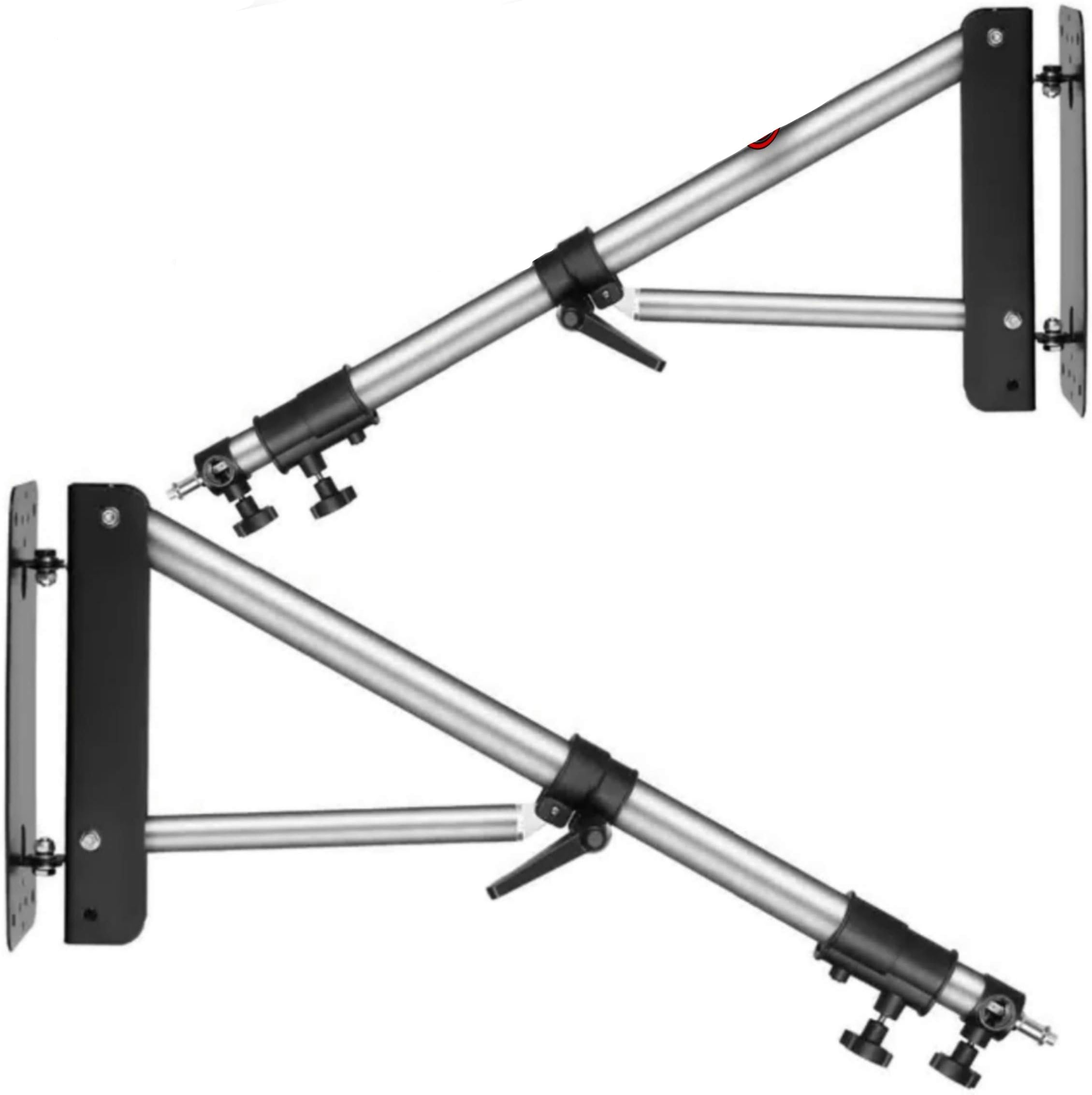 VTS 4Ft. Wall Mounting Boom Arm with Triangle Base for Photography Studio Video Studio Strobe Light Monolight Softbox Umbrella Reflector(Metal Alluminium- 2Pcs. Combo)