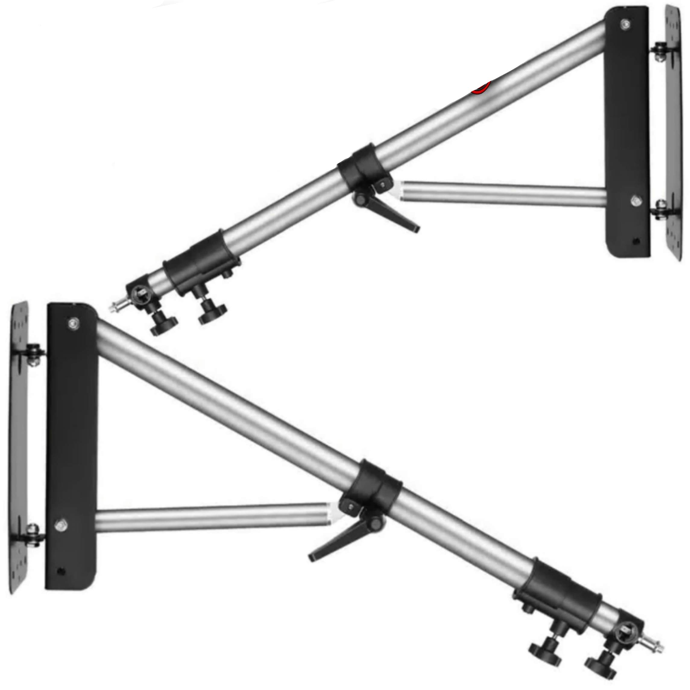 VTS 4Ft. Wall Mounting Boom Arm with Triangle Base for Photography Studio Video Studio Strobe Light Monolight Softbox Umbrella Reflector(Metal Alluminium- 2Pcs. Combo)