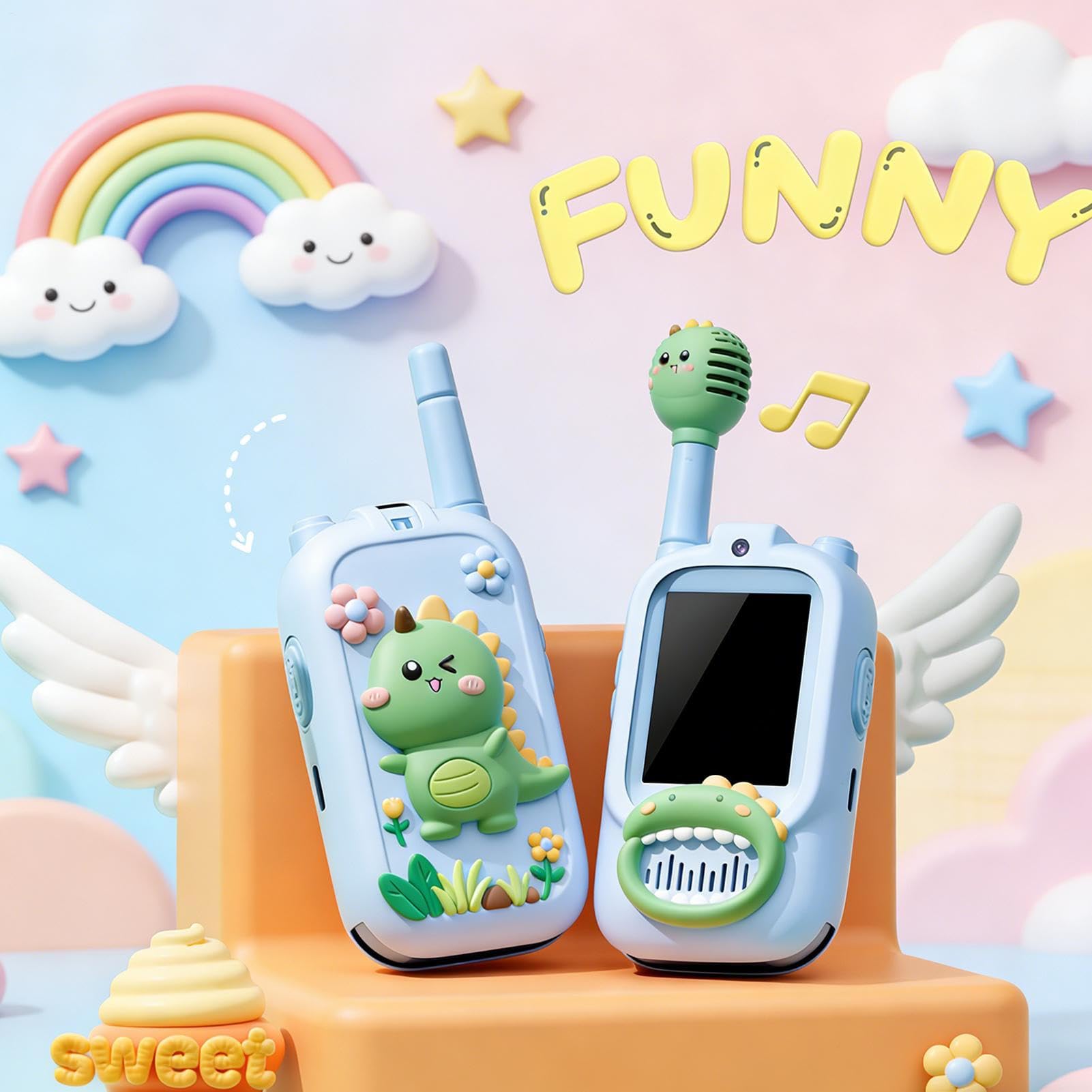 Walkie Talkie para Niños Juego De 2 Recargables con Camara HD para Calcetin
