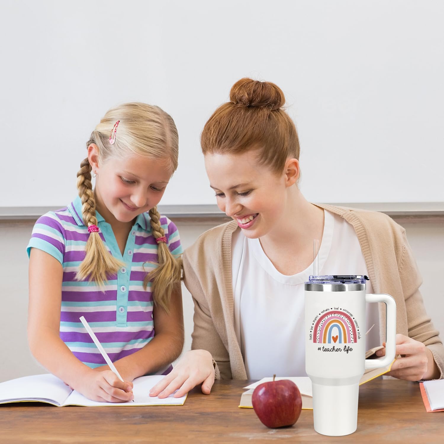 Teacher Appreciation Gifts, Teacher Gifts for Women from Student - 40oz Tumbler with Handle, Coffee Mug - Image 5