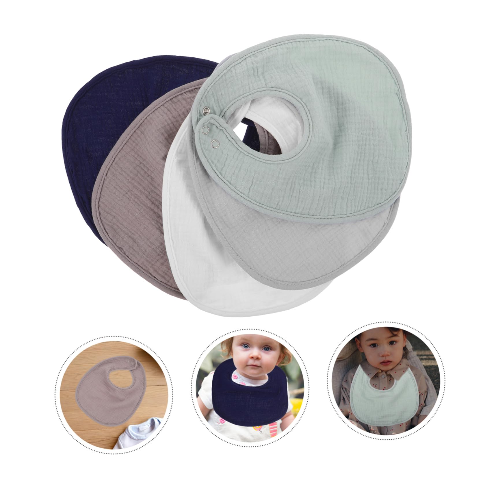 Toyvian Bavaglino per in Cotone Doppio Strato, 10 Bavaglini U Shaped per Uso Quotidiano