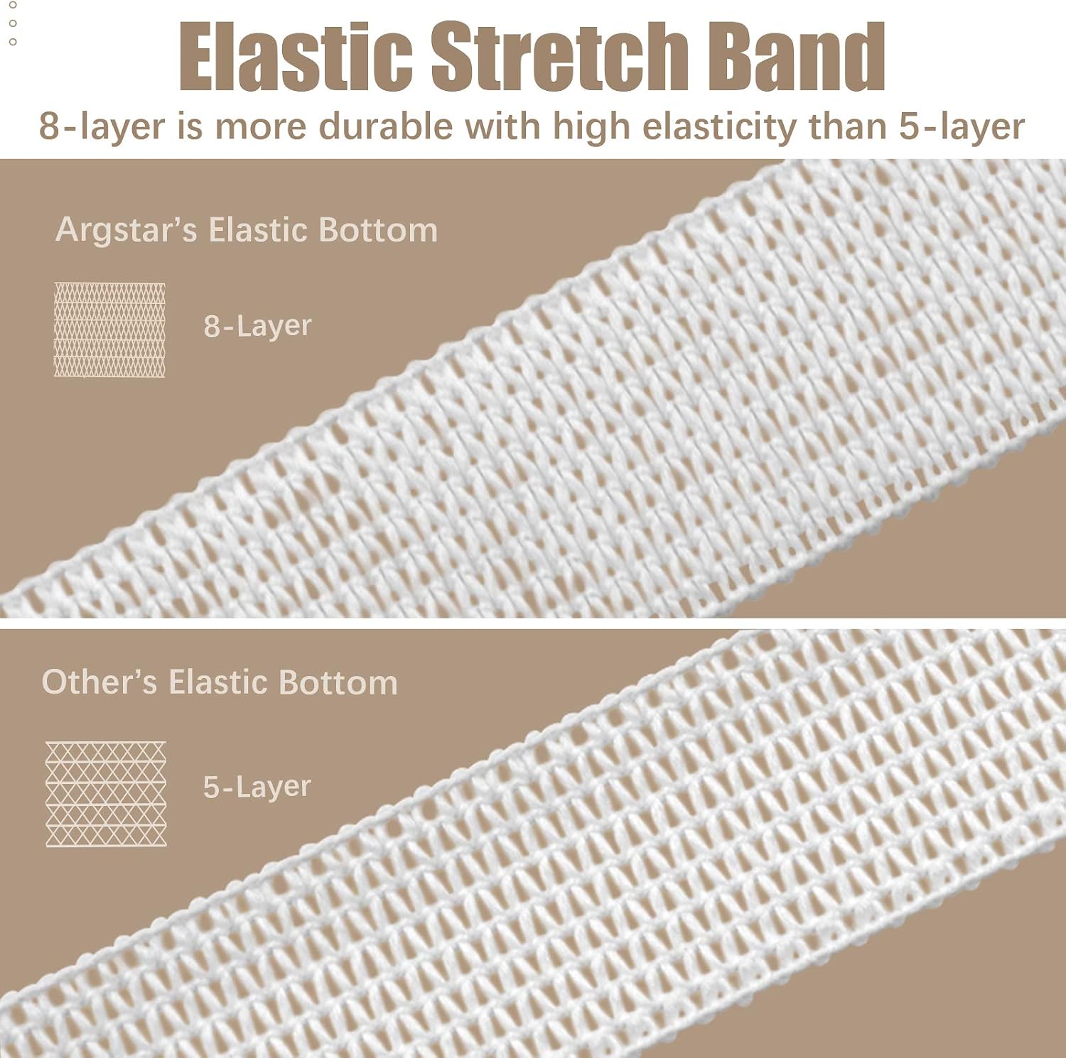 Argstar 2 Pieces High Stretch Cushion Cover Duable Sofa Cushion Furniture Protector Spandex Couch Cushion Slipcovers Non Slip Couch Cushion Protector Covers for 2-Seat Sofa (Loveseat, Light Brown)