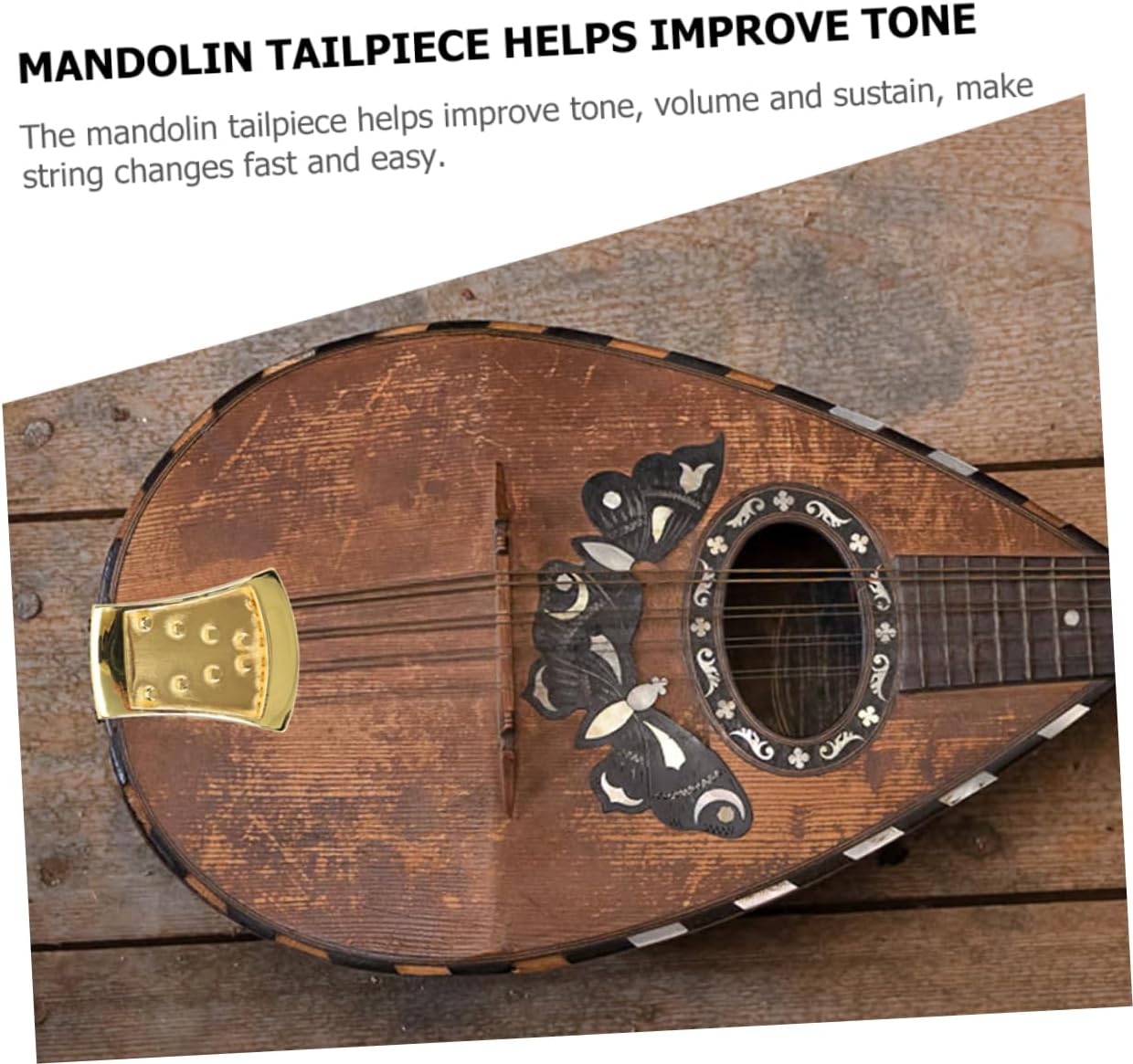 Toyvian 3sets Traditional Mandolin Tailpiece Professional Mandolin Parts Metal Bridge Accessory