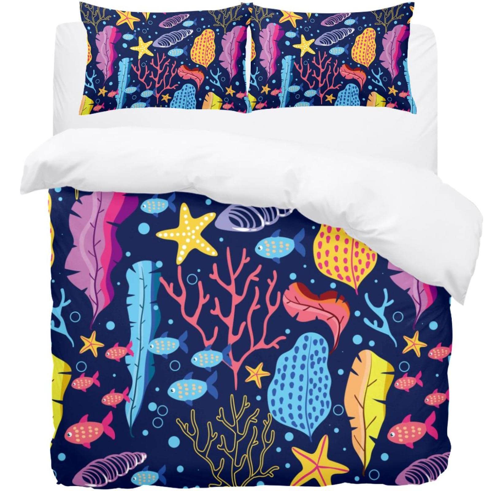 Parure de lit haut de gamme bleu marine en textile super doux respirant