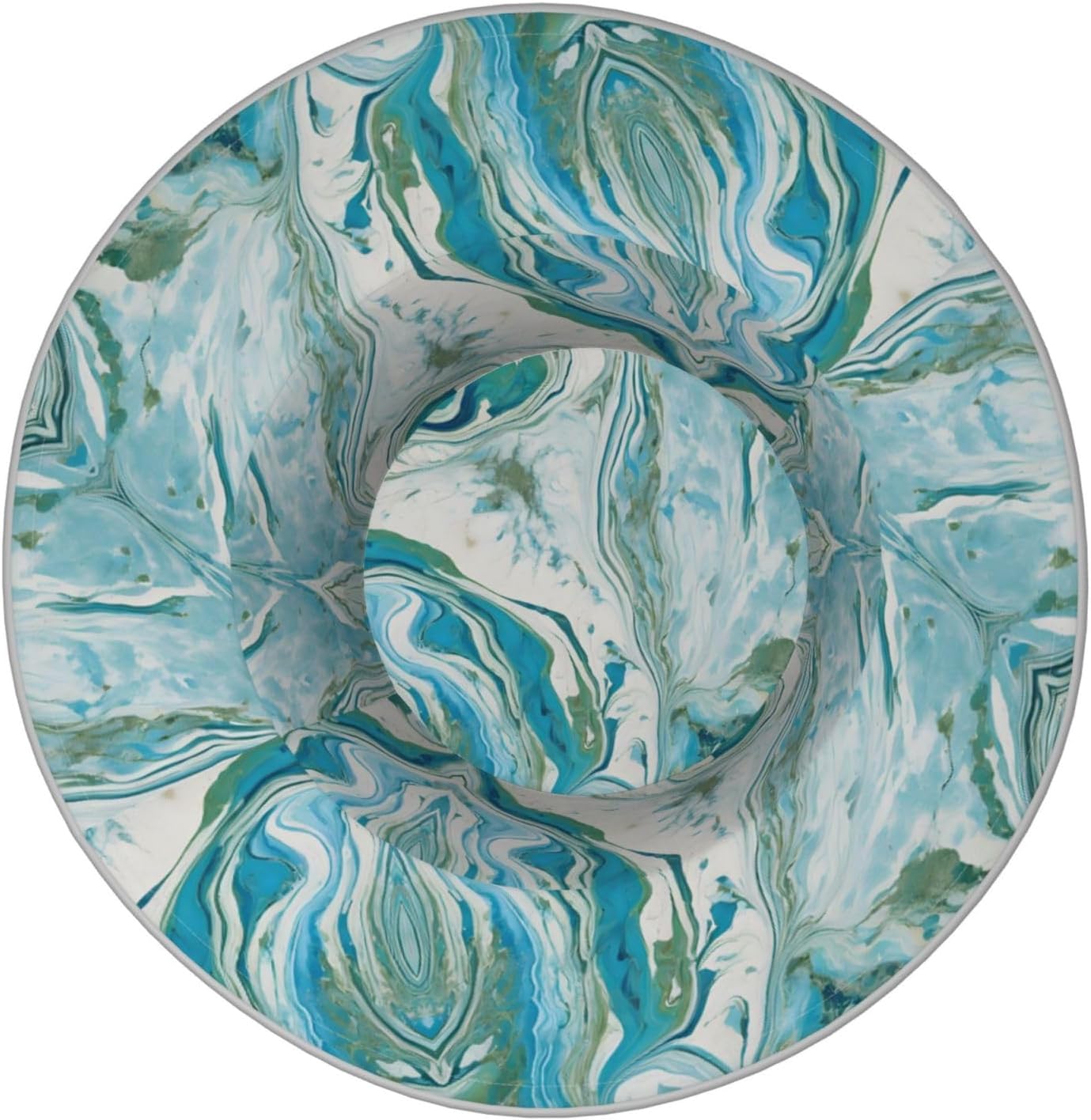 (Teal and Gold Marble) Reflective Reversible Bucket Hat Foldable Breathable Stylish Two-Way Wear for Outdoor Travel Daily Activities