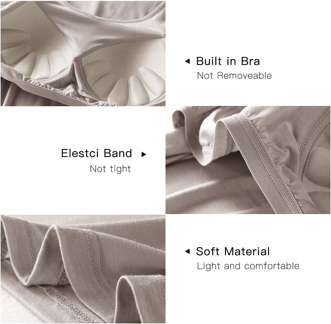 Camisoles for Women with Built in Bra,Basic Yoga Top Layering Tank Top Padded Bra Undershirt(S-3XL) - Image 4