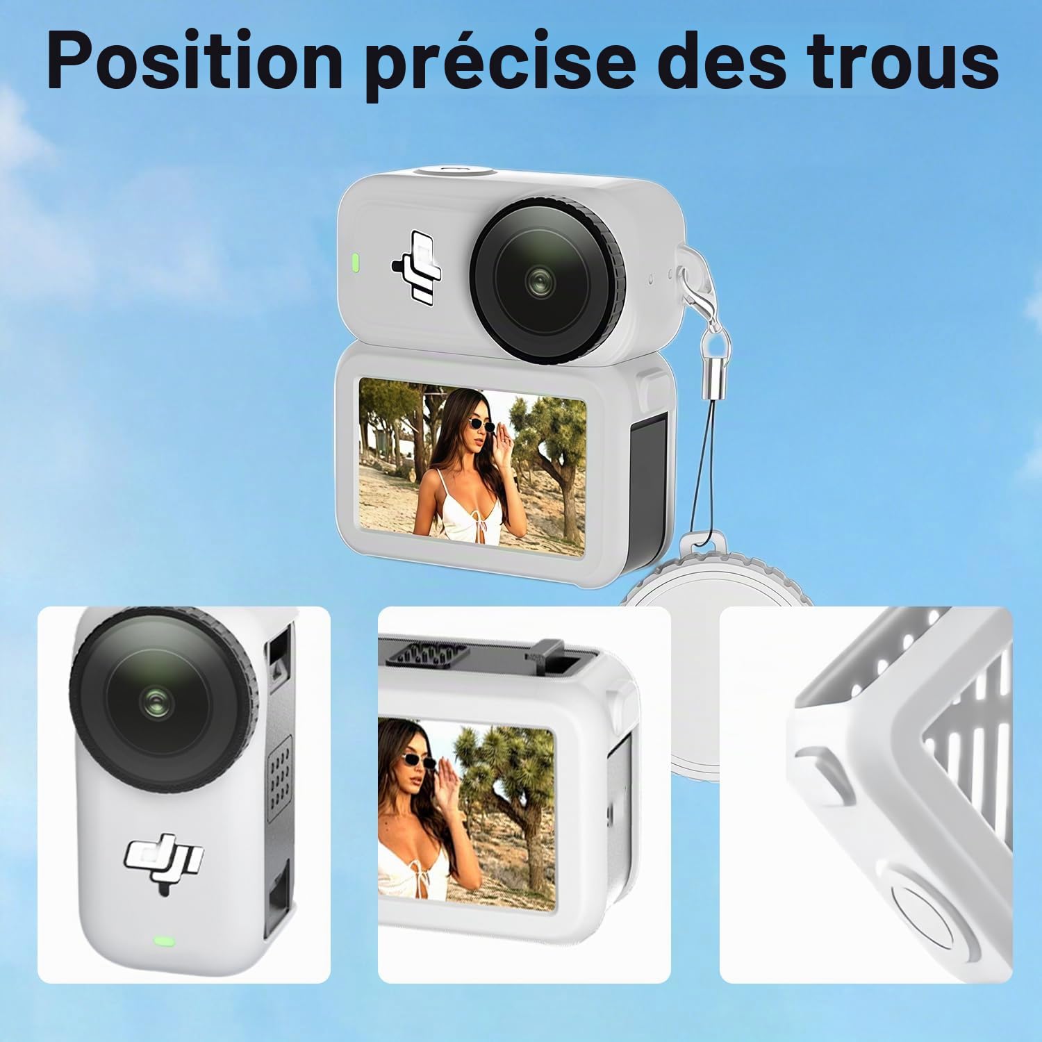 Osmo Nano Silicone Coque avec Caméra Lentille Capuchon Protecteur (Gris) | Poignet Sangle Compatible pour DJI Osmo Nano, Plein-Corps Protecteur Couverture, Rayure-Épreuve Coque Caméra Accessoires
