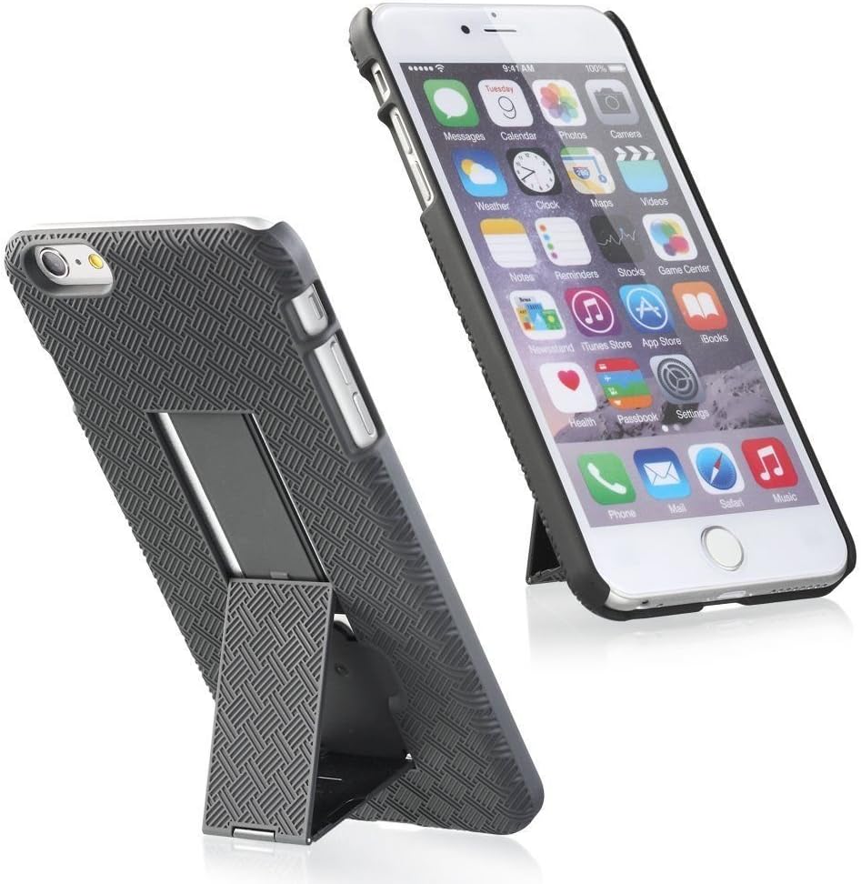 Nartik8482; iPhone 6 Case with Swivel Holster – 2 Piece Combo Hard Shell Protective Case with Kickstand and Belt Clip for Apple iPhone 6