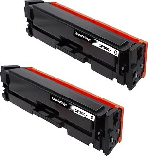 PrinterPro™ Compatible Replacement for HP 202X Toner Cartridge CF500X CF501X CF502X CF503X High Yield of HP 202A CF500A CF501A CF502A CF503A - HP Color LaserJet Pro M253 M254 M254dn M254nw M254DW MFP M280 M280nw M281cdw M281fdw M281fdn (2 Black)