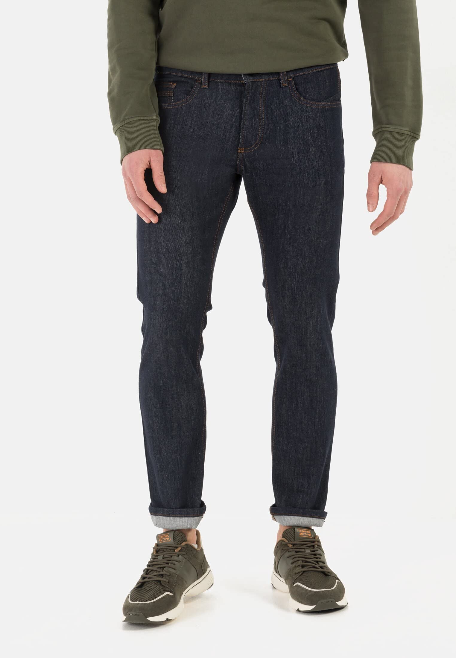 camel active Herren Herren Madison Jeans in Slim Fit – Cotton Mix – Stretch