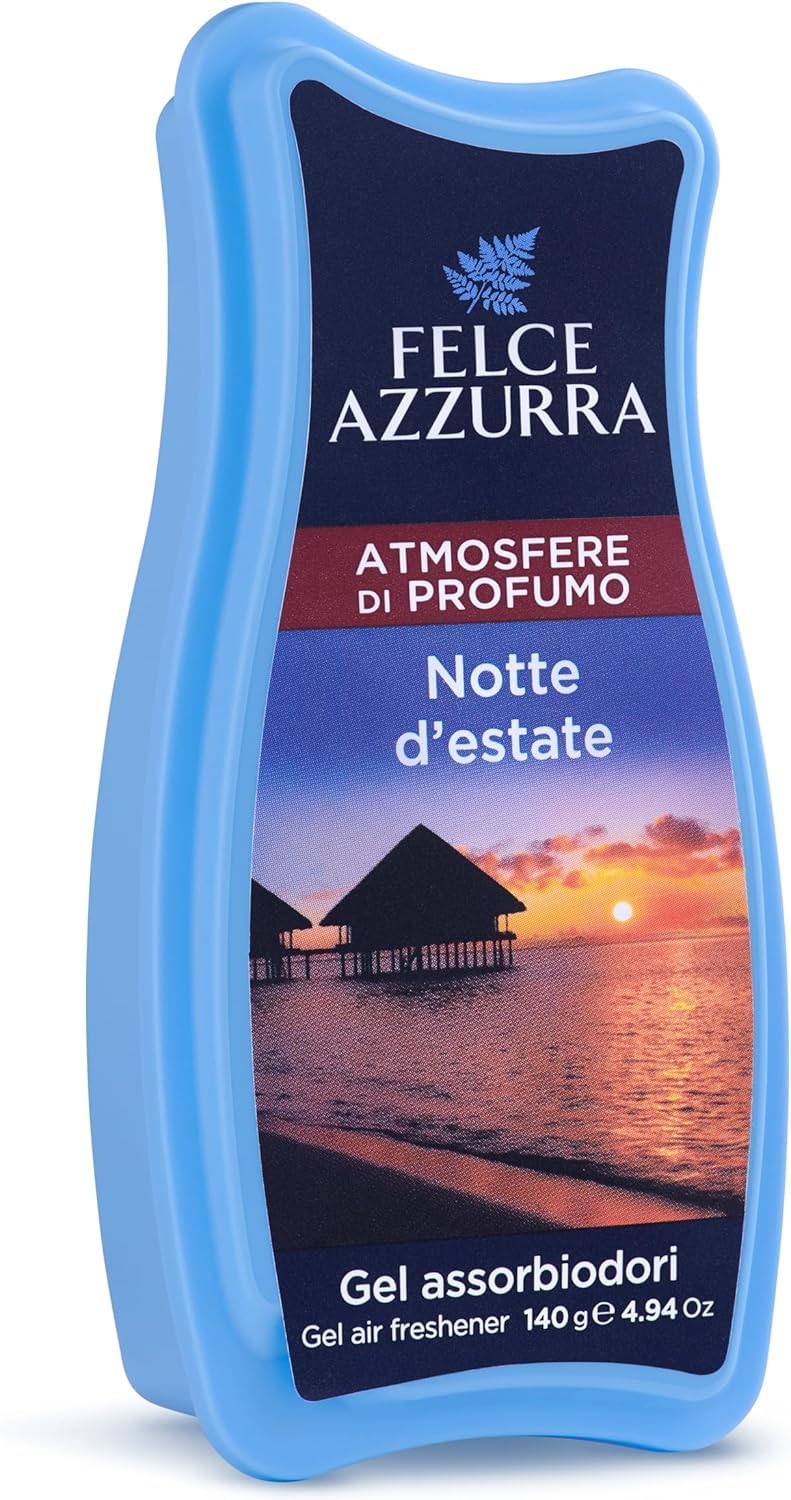 12 deodoranti Felce Azzurra Gel Notte d'Estate – Assorbente odore 140 g + portachiavi Beni Culinari gratuito