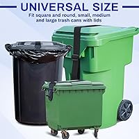 Vista 5 de Windyun 4 correas de metal de doble garra para botes de basura, universal para 28-96 galones, cierre de tapa de bote de basura, correa ajustable a