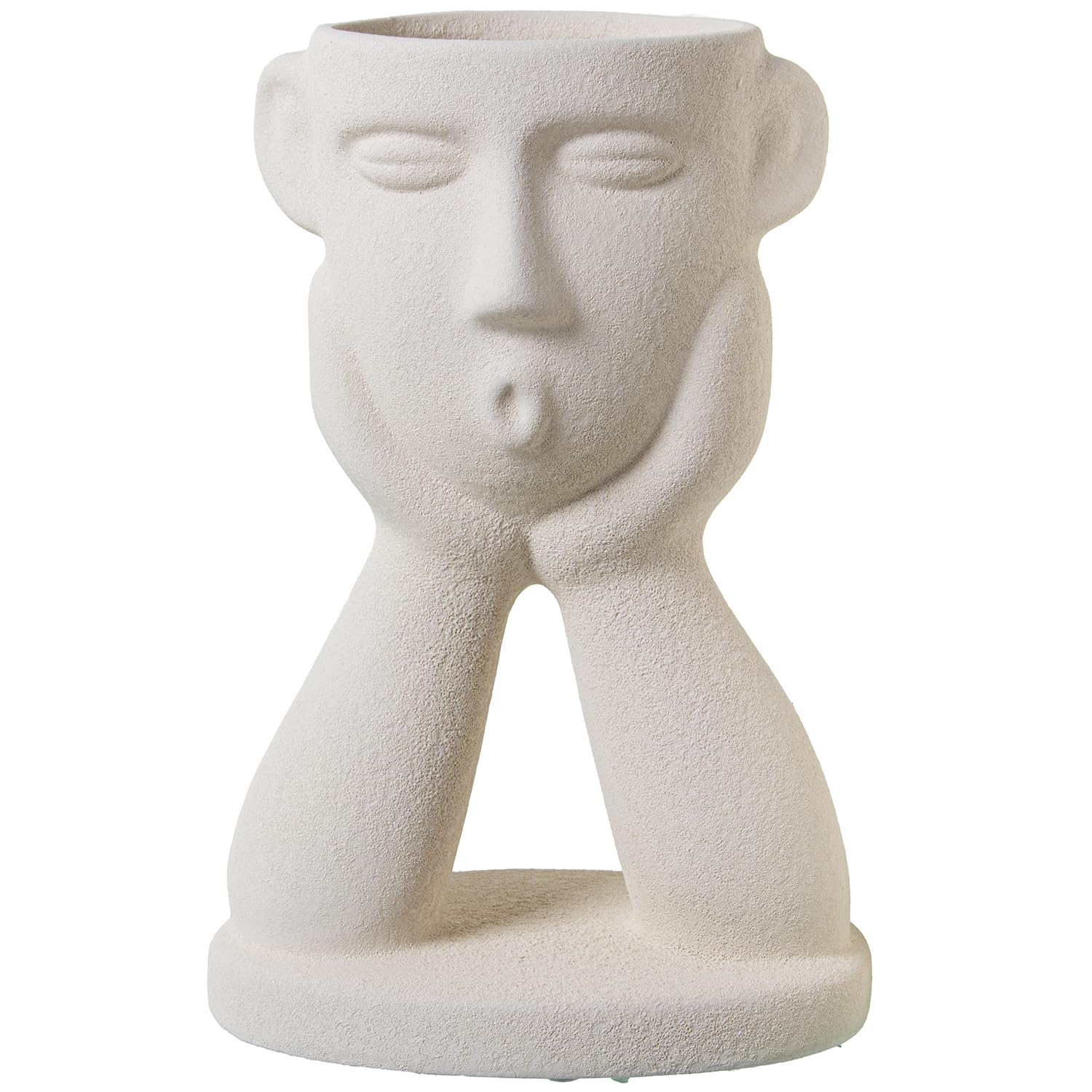 Pot tête avec bras céramique ICA vase visage plante intérieur