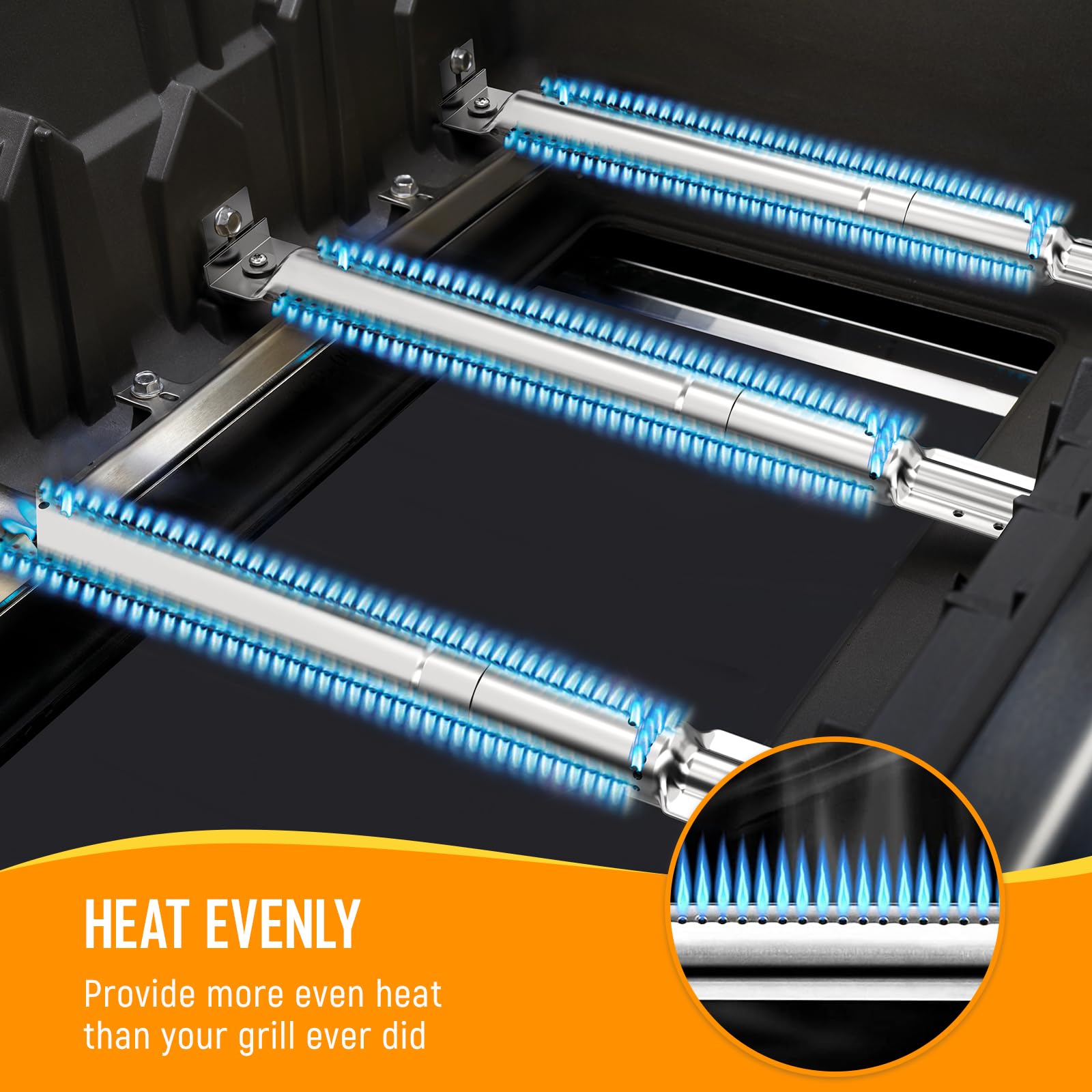 Bruciatori Regolabili Per Barbecue A Gas - Acciaio Inox, Universali 31-44cm - Foto 5